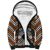 Personalised Aotearoa Niho Taniwha Motif Sherpa Hoodie Gold Style