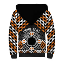 Personalised Aotearoa Niho Taniwha Motif Sherpa Hoodie Gold Style