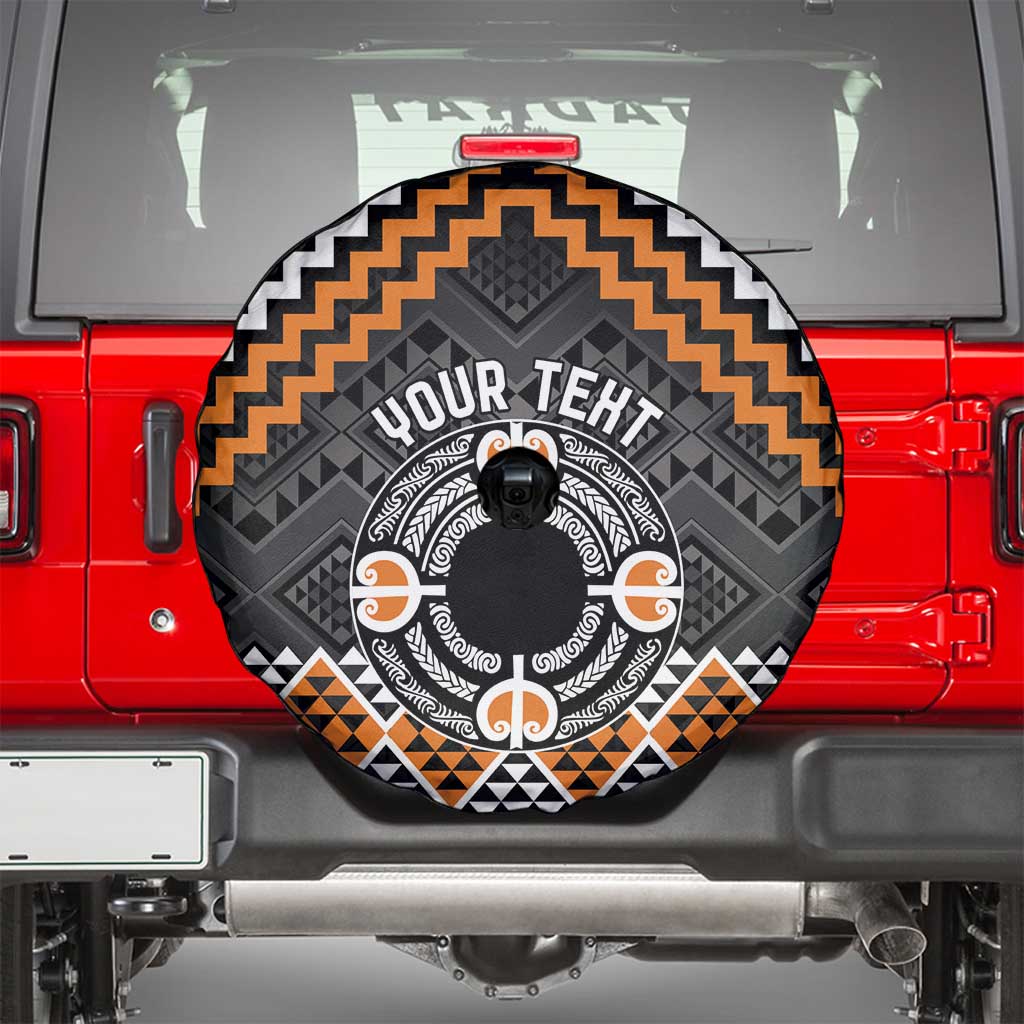 Personalised Aotearoa Niho Taniwha Motif Spare Tire Cover Gold Style