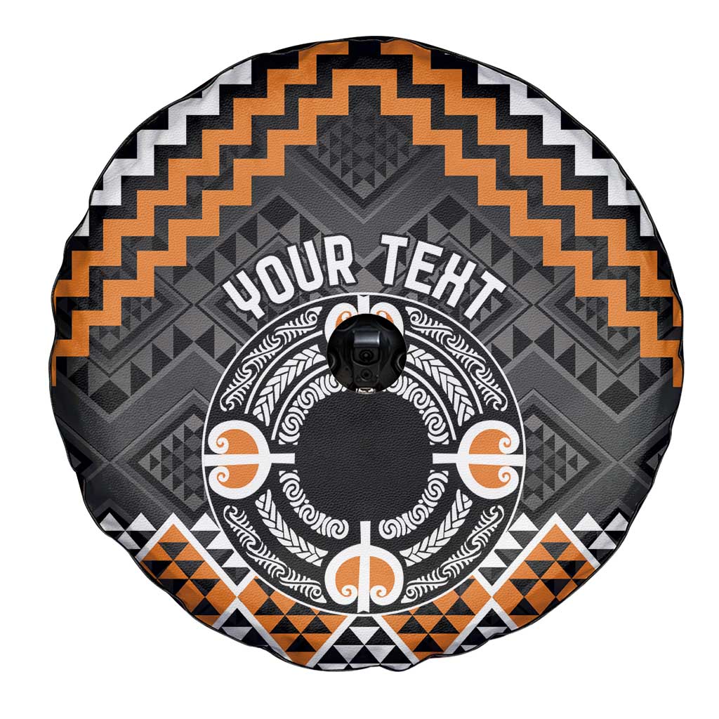 Personalised Aotearoa Niho Taniwha Motif Spare Tire Cover Gold Style