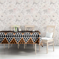 Personalised Aotearoa Niho Taniwha Motif Tablecloth Gold Style LT9 - Polynesian Pride