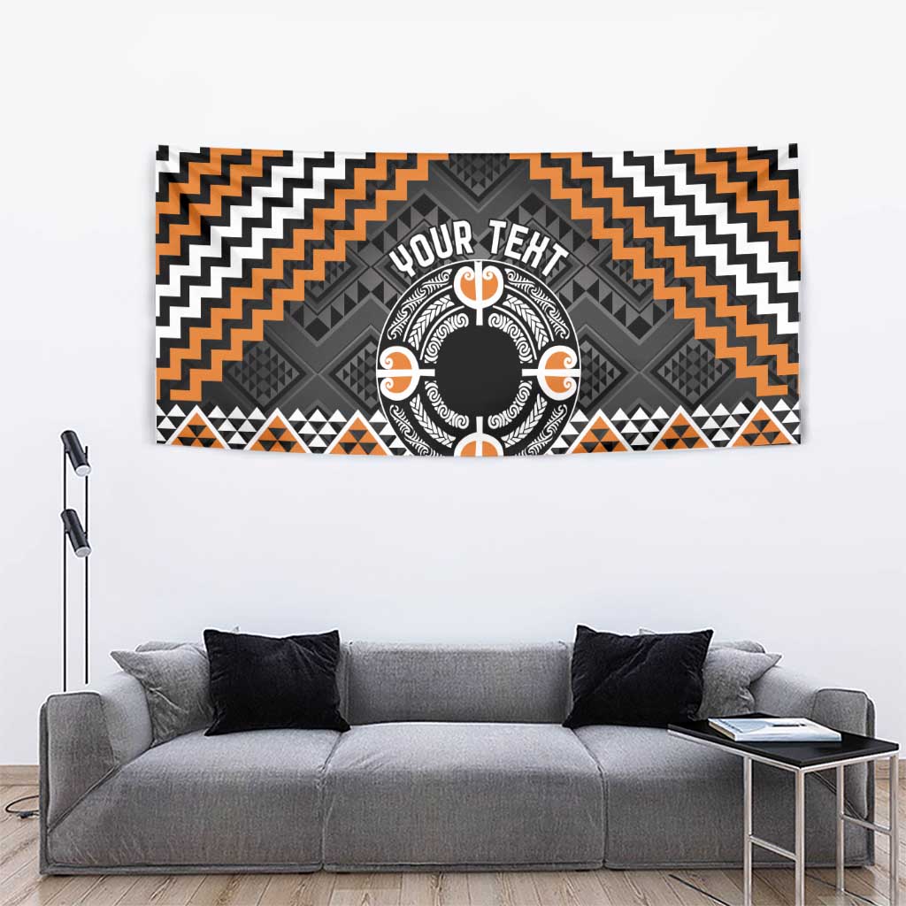 Personalised Aotearoa Niho Taniwha Motif Tapestry Gold Style