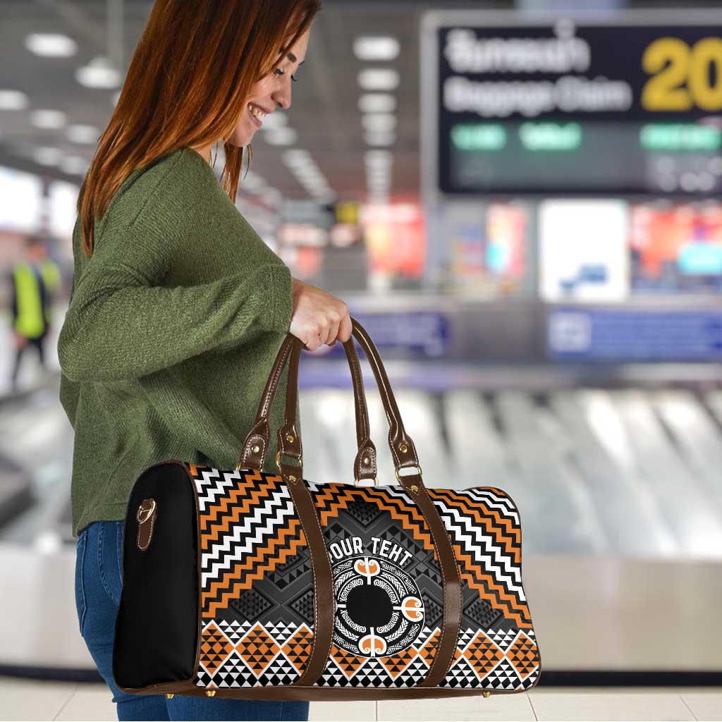 Personalised Aotearoa Niho Taniwha Motif Travel Bag Gold Style - Polynesian Pride