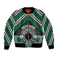 Personalised Aotearoa Niho Taniwha Motif Bomber Jacket Green Style
