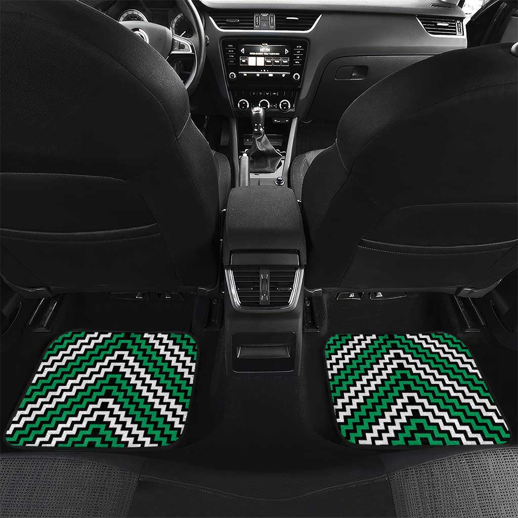 Personalised Aotearoa Niho Taniwha Motif Car Mats Green Style