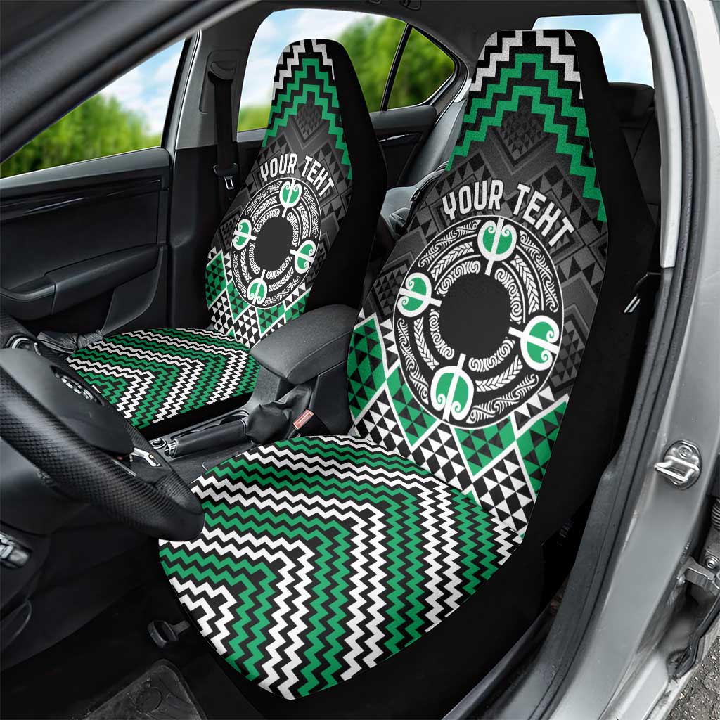Personalised Aotearoa Niho Taniwha Motif Car Seat Cover Green Style
