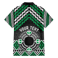 Personalised Aotearoa Niho Taniwha Motif Family Matching Puletasi and Hawaiian Shirt Green Style LT9 - Polynesian Pride