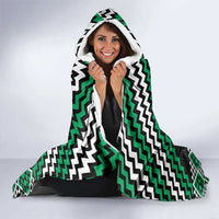 Personalised Aotearoa Niho Taniwha Motif Hooded Blanket Green Style