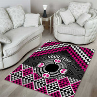 Personalised Aotearoa Niho Taniwha Motif Area Rug Pink Style