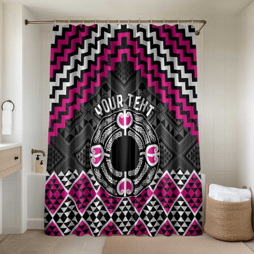 Personalised Aotearoa Niho Taniwha Motif Bathroom Set Pink Style - Polynesian Pride