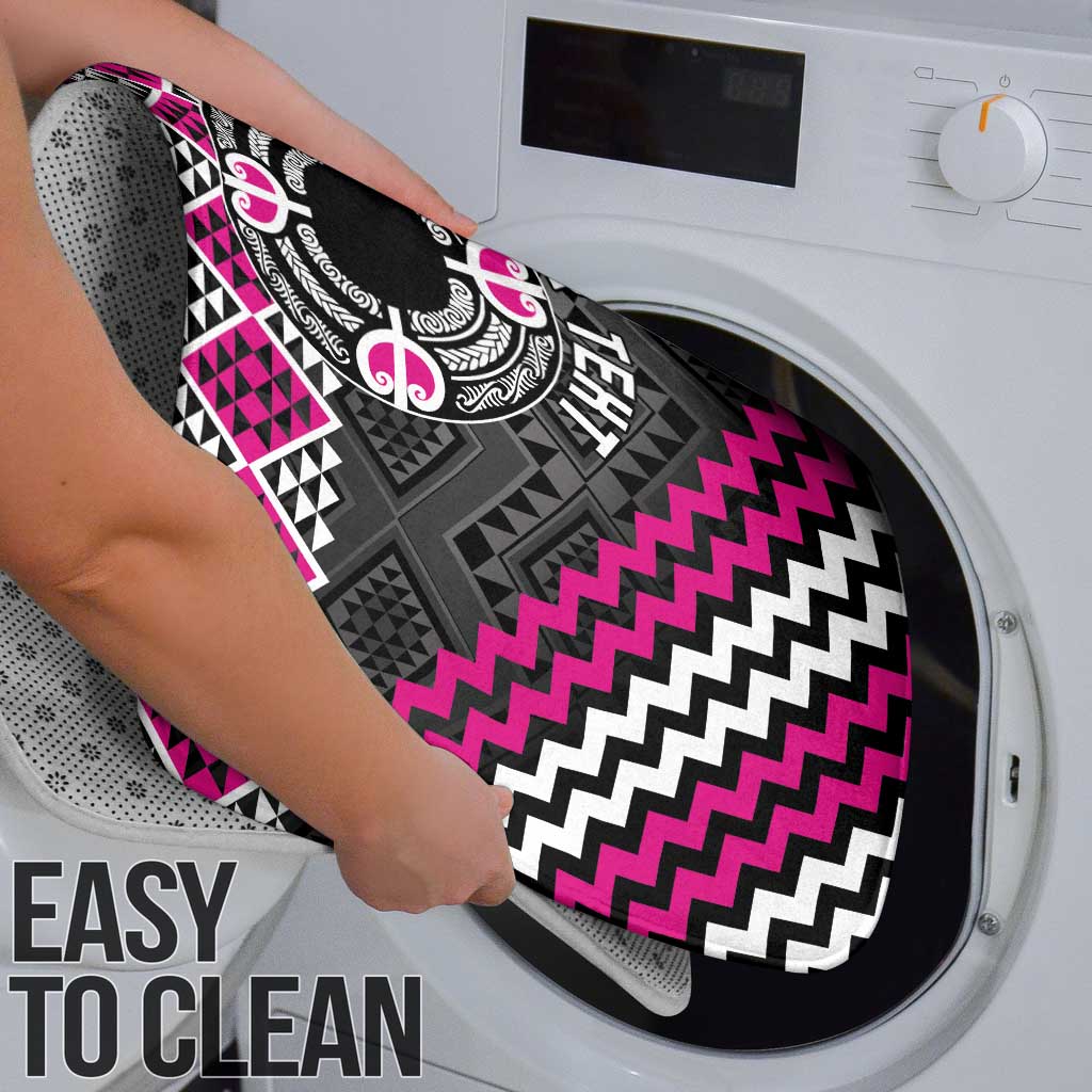 Personalised Aotearoa Niho Taniwha Motif Bathroom Set Pink Style - Polynesian Pride