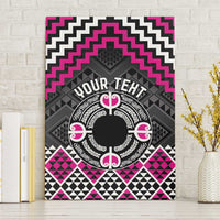 Personalised Aotearoa Niho Taniwha Motif Canvas Wall Art Pink Style
