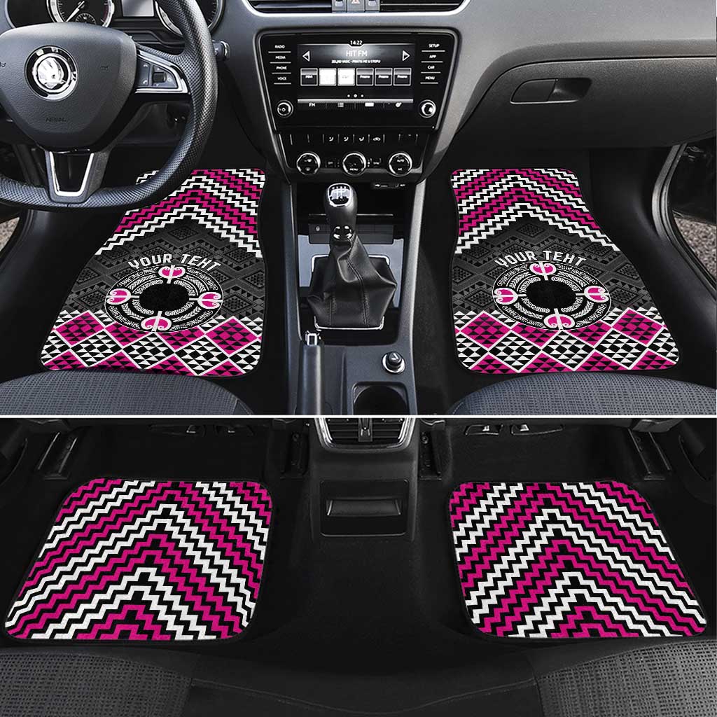 Personalised Aotearoa Niho Taniwha Motif Car Mats Pink Style