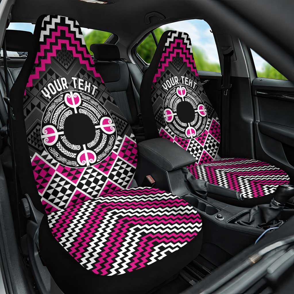 Personalised Aotearoa Niho Taniwha Motif Car Seat Cover Pink Style
