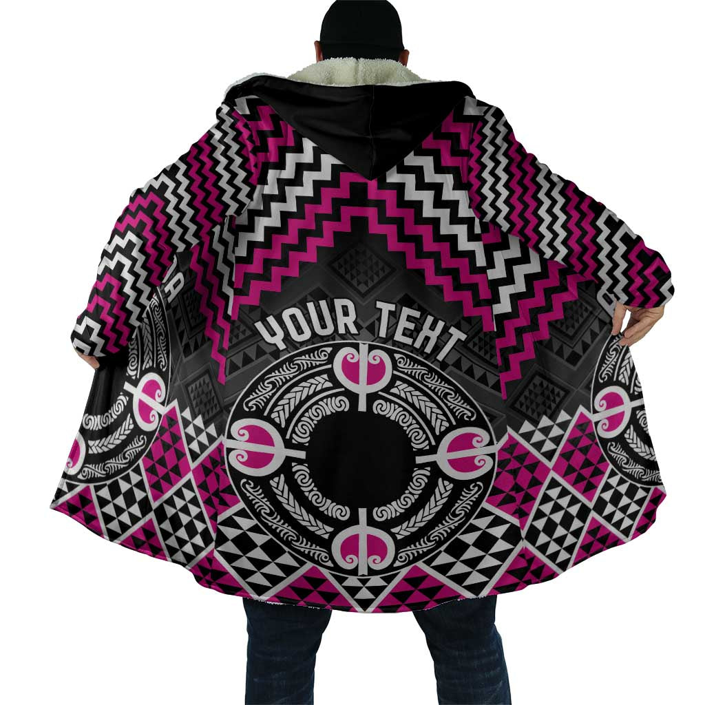Personalised Aotearoa Niho Taniwha Motif Cloak Pink Style - Polynesian Pride