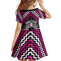 Personalised Aotearoa Niho Taniwha Motif Family Matching Summer Maxi Dress and Hawaiian Shirt Pink Style LT9 - Polynesian Pride