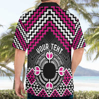 Personalised Aotearoa Niho Taniwha Motif Hawaiian Shirt Pink Style