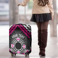 Personalised Aotearoa Niho Taniwha Motif Luggage Cover Pink Style