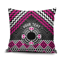 Personalised Aotearoa Niho Taniwha Motif Pillow Cover Pink Style LT9 Pink - Polynesian Pride