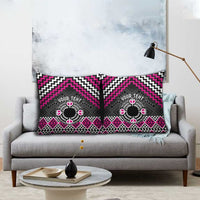 Personalised Aotearoa Niho Taniwha Motif Pillow Cover Pink Style LT9 - Polynesian Pride