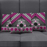 Personalised Aotearoa Niho Taniwha Motif Pillow Cover Pink Style LT9 - Polynesian Pride
