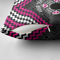 Personalised Aotearoa Niho Taniwha Motif Pillow Cover Pink Style LT9 - Polynesian Pride