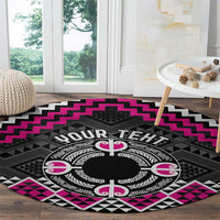 Personalised Aotearoa Niho Taniwha Motif Round Carpet Pink Style