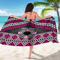 Personalised Aotearoa Niho Taniwha Motif Sarong Pink Style