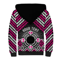 Personalised Aotearoa Niho Taniwha Motif Sherpa Hoodie Pink Style