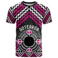 Personalised Aotearoa Niho Taniwha Motif T Shirt Pink Style LT9 Pink - Polynesian Pride
