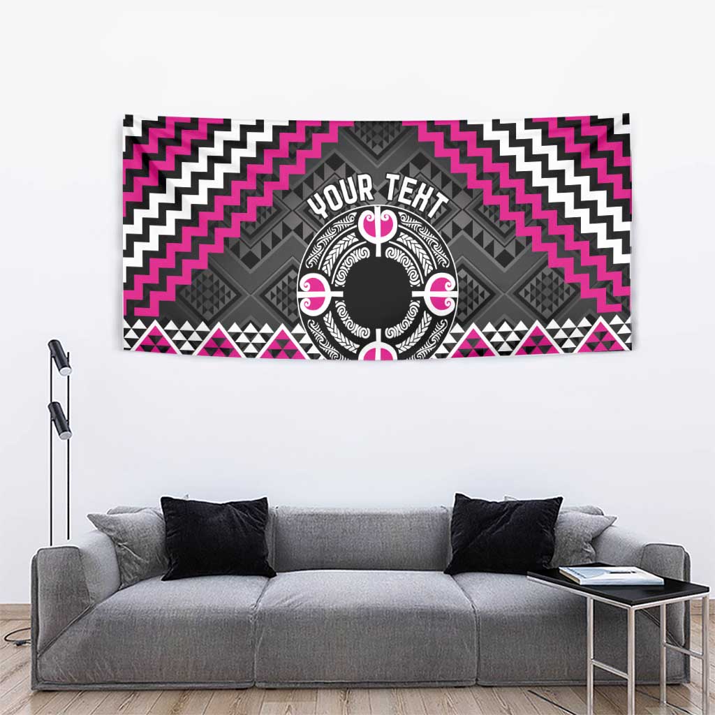 Personalised Aotearoa Niho Taniwha Motif Tapestry Pink Style