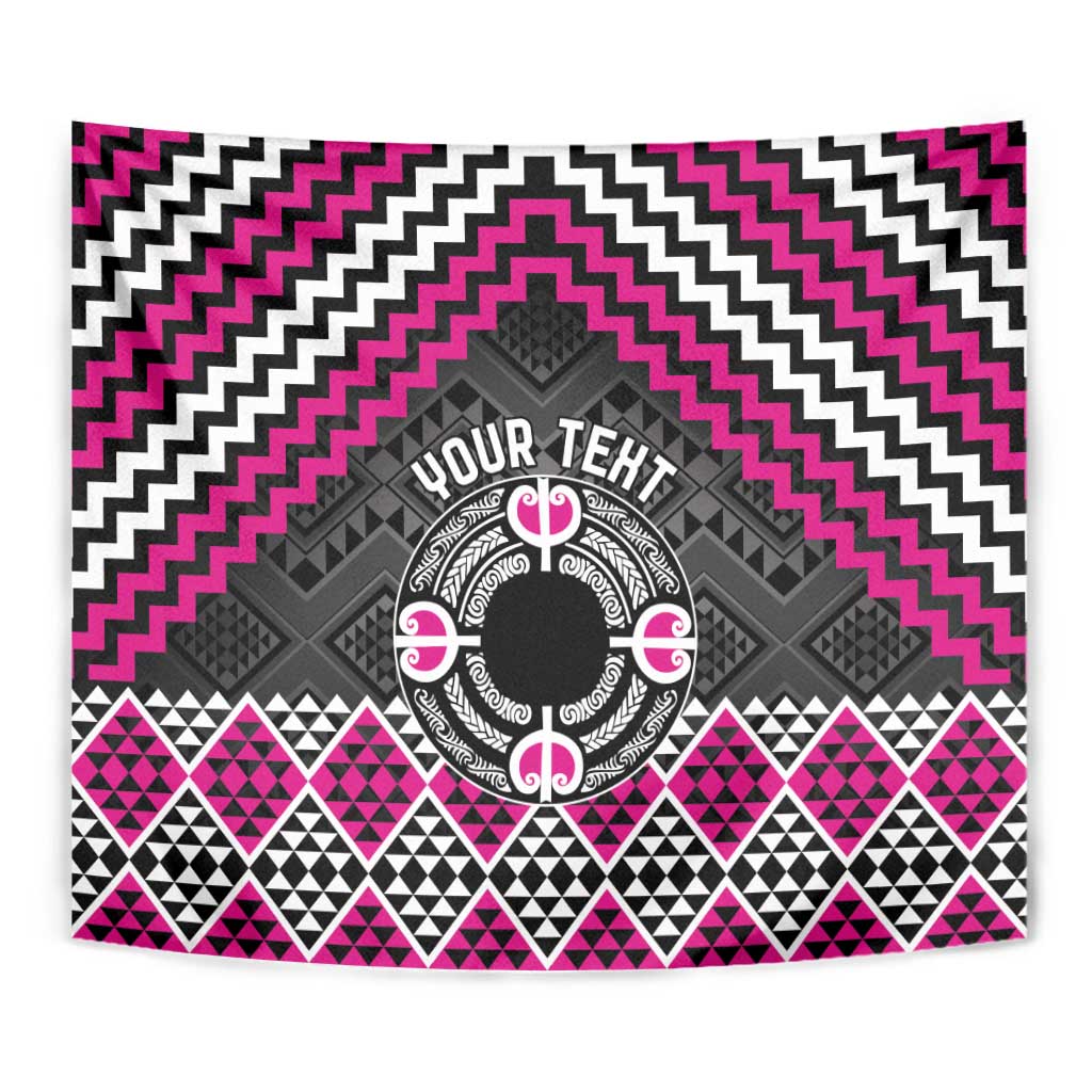 Personalised Aotearoa Niho Taniwha Motif Tapestry Pink Style