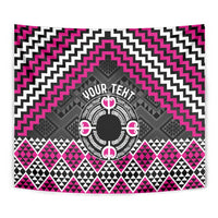 Personalised Aotearoa Niho Taniwha Motif Tapestry Pink Style