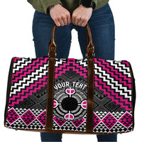 Personalised Aotearoa Niho Taniwha Motif Travel Bag Pink Style - Polynesian Pride