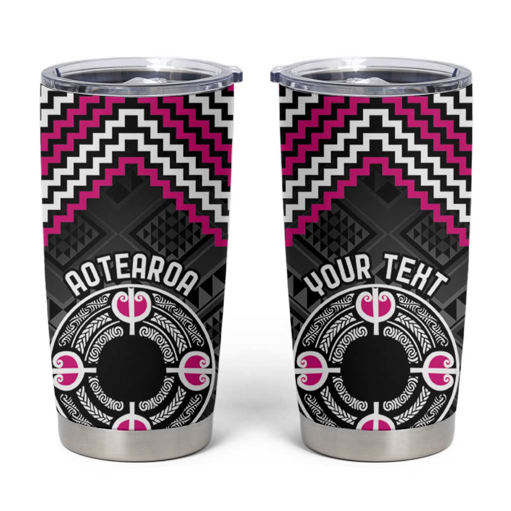 Personalised Aotearoa Niho Taniwha Motif Tumbler Cup Pink Style