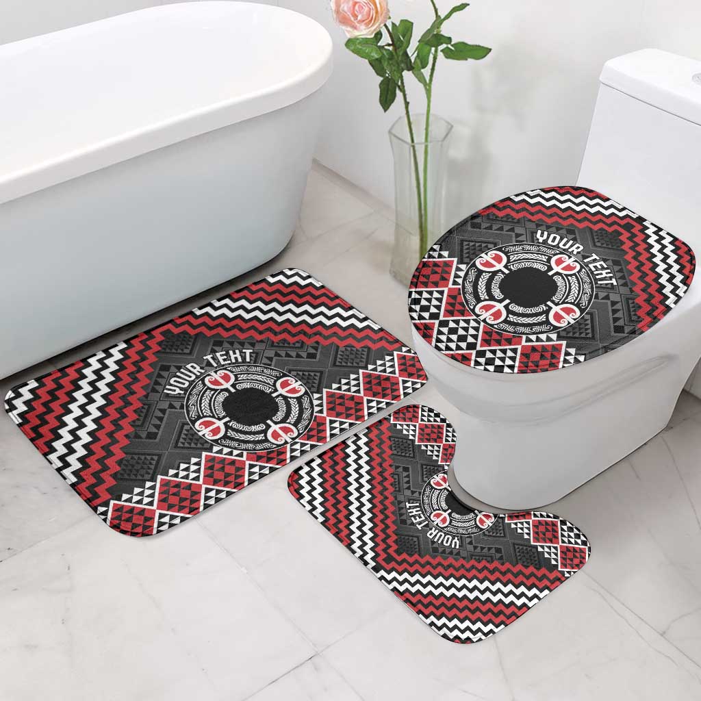 Personalised Aotearoa Niho Taniwha Motif Bathroom Set Red Style - Polynesian Pride