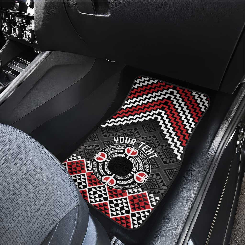Personalised Aotearoa Niho Taniwha Motif Car Mats Red Style