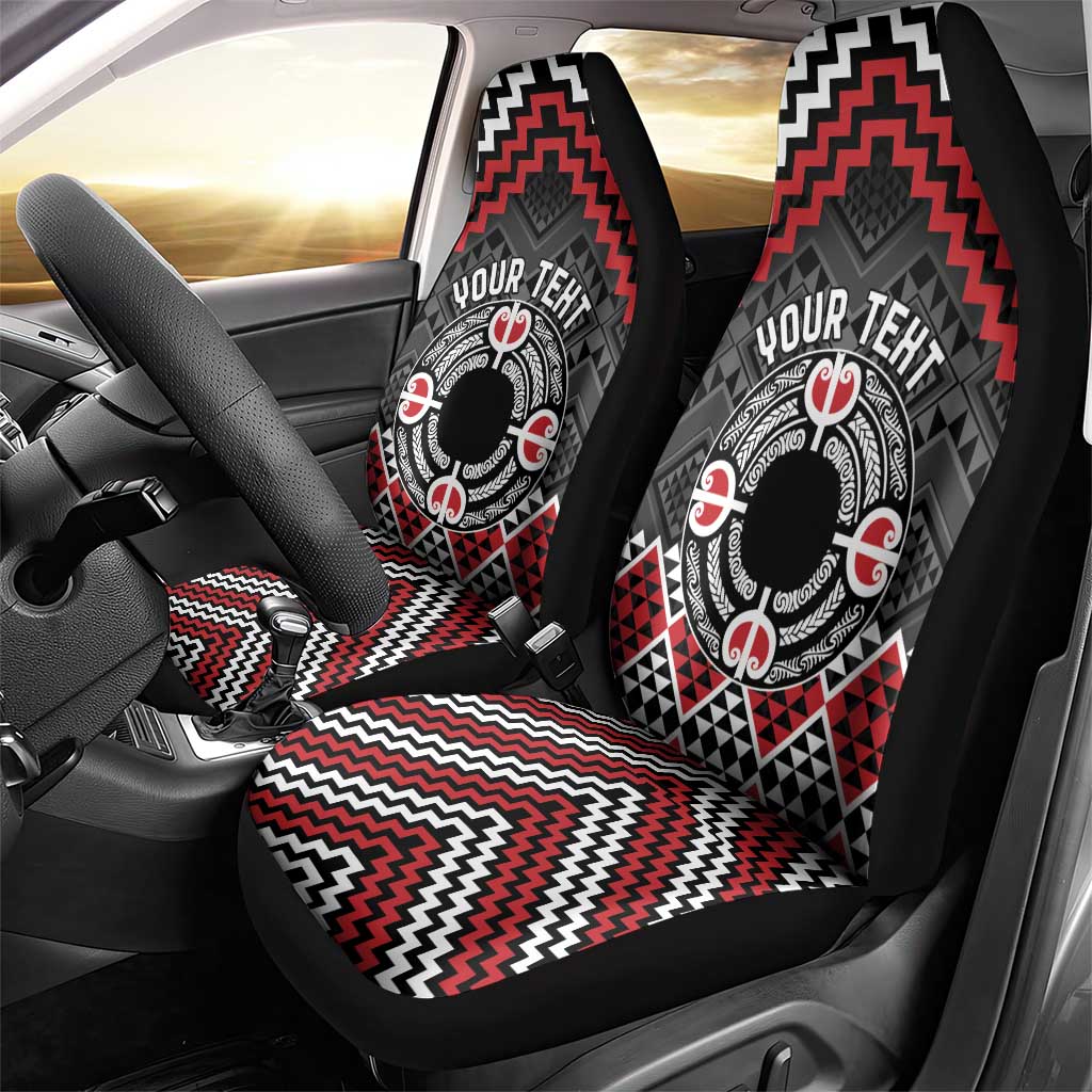 Personalised Aotearoa Niho Taniwha Motif Car Seat Cover Red Style