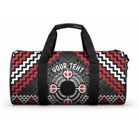 Personalised Aotearoa Niho Taniwha Motif Duffle Bag Red Style LT9 One size Red - Polynesian Pride