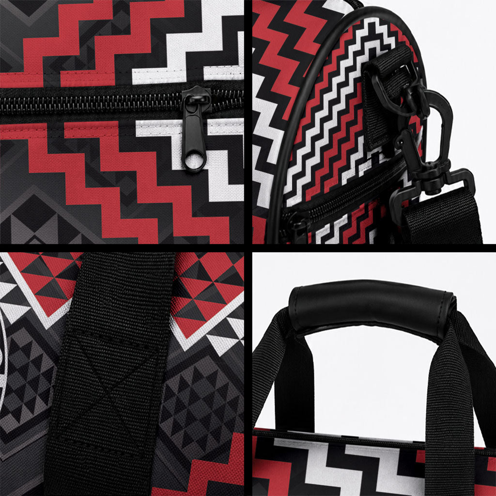 Personalised Aotearoa Niho Taniwha Motif Duffle Bag Red Style LT9 - Polynesian Pride