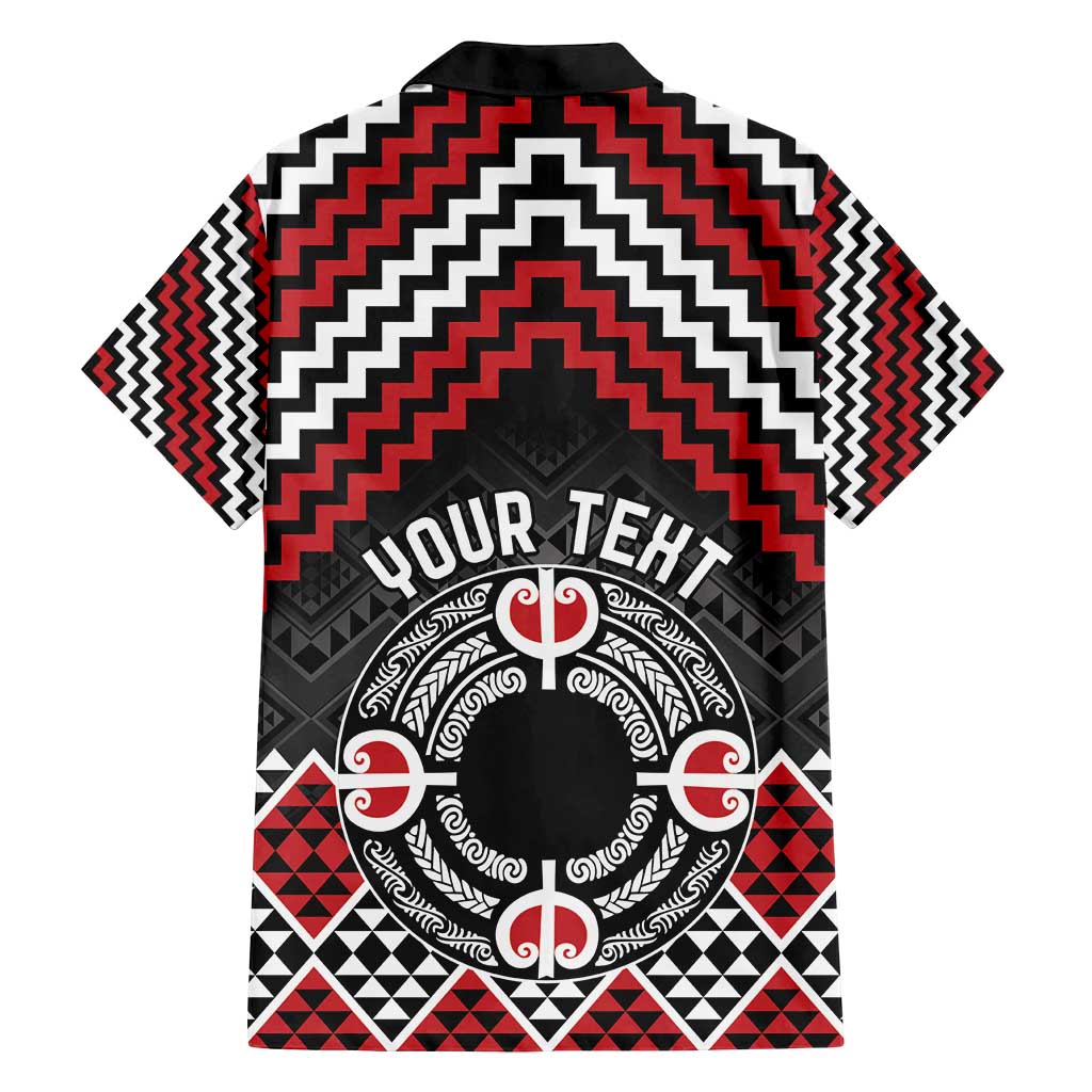 Personalised Aotearoa Niho Taniwha Motif Family Matching Puletasi and Hawaiian Shirt Red Style LT9 - Polynesian Pride