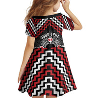 Personalised Aotearoa Niho Taniwha Motif Family Matching Tank Maxi Dress and Hawaiian Shirt Red Style LT9 - Polynesian Pride