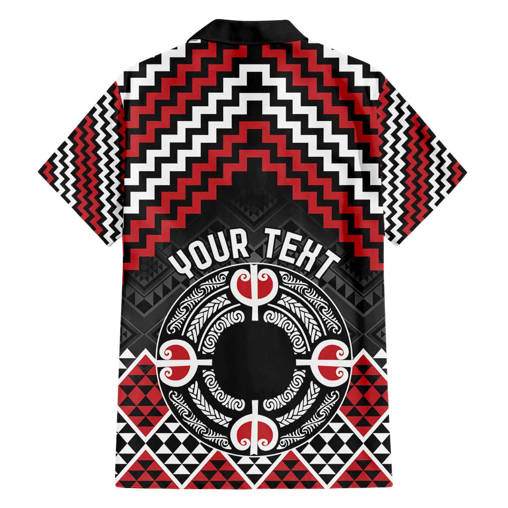 Personalised Aotearoa Niho Taniwha Motif Hawaiian Shirt Red Style