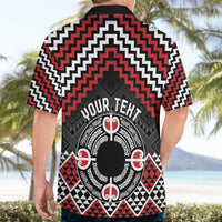 Personalised Aotearoa Niho Taniwha Motif Hawaiian Shirt Red Style
