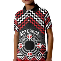Personalised Aotearoa Niho Taniwha Motif Kid Polo Shirt Red Style LT9 Kid Red - Polynesian Pride