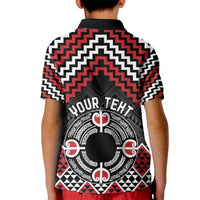 Personalised Aotearoa Niho Taniwha Motif Kid Polo Shirt Red Style LT9 - Polynesian Pride