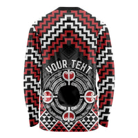 Personalised Aotearoa Niho Taniwha Motif Long Sleeve Shirt Red Style