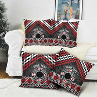 Personalised Aotearoa Niho Taniwha Motif Pillow Cover Red Style LT9 - Polynesian Pride