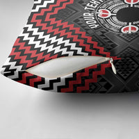 Personalised Aotearoa Niho Taniwha Motif Pillow Cover Red Style LT9 - Polynesian Pride