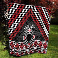 Personalised Aotearoa Niho Taniwha Motif Quilt Red Style LT9 - Polynesian Pride